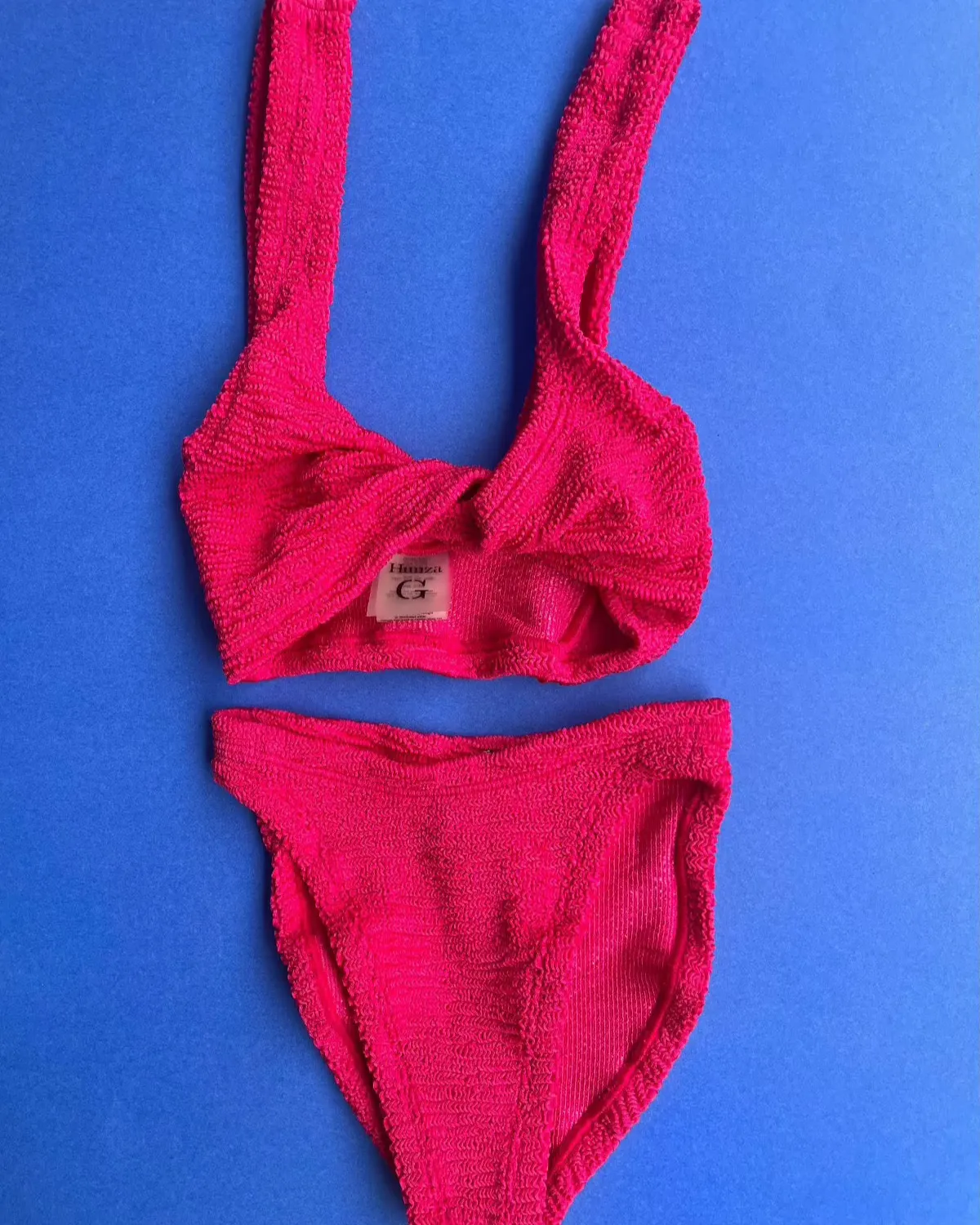 Hunza G: Juno Twist Front Bikini Set - Raspberry
