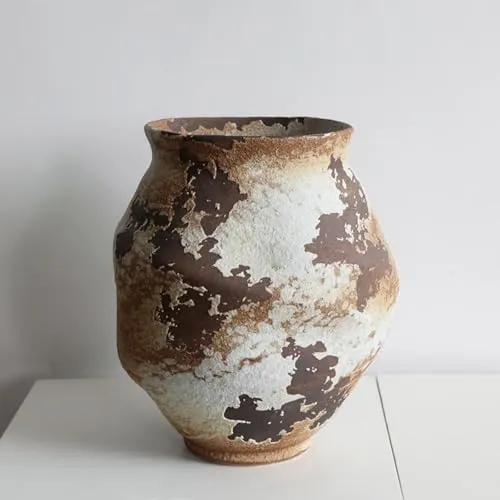 ILSMYSUTRA Ceramic Jar Craft Rustic Traditional Pot for Desktop Living Room Dining Room Large| Vases