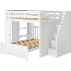 Jackpot Deluxe Cheltenham Full Over Full L-Shape Bunk with Staircase   Storage