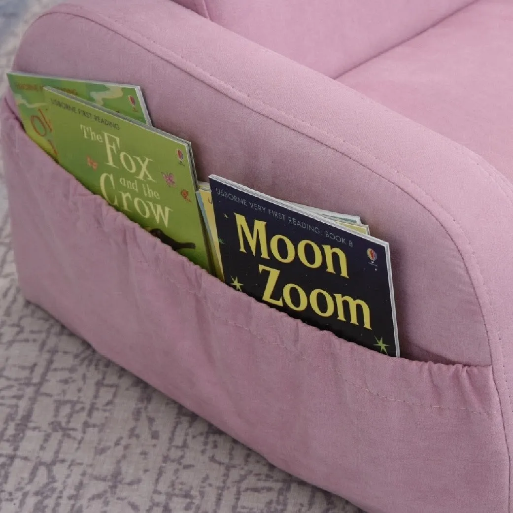 Kids 3-in-1 Super Soft Armchair, Lounger and Sofa Bed | Pink | 3-5 Years