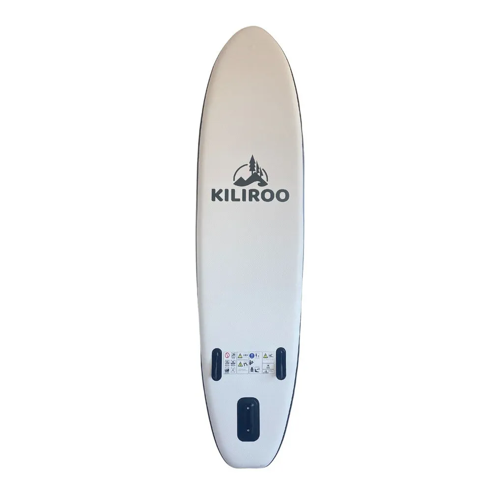 KILIROO Inflatable Stand Up Paddle Board Balanced SUP Portable Ultralight, 10.5 x 2.5 x 0.5 ft, with EVA Anti-Slip Pad Grey, Tiffany Blue & Red (ONLINE ONLY)
