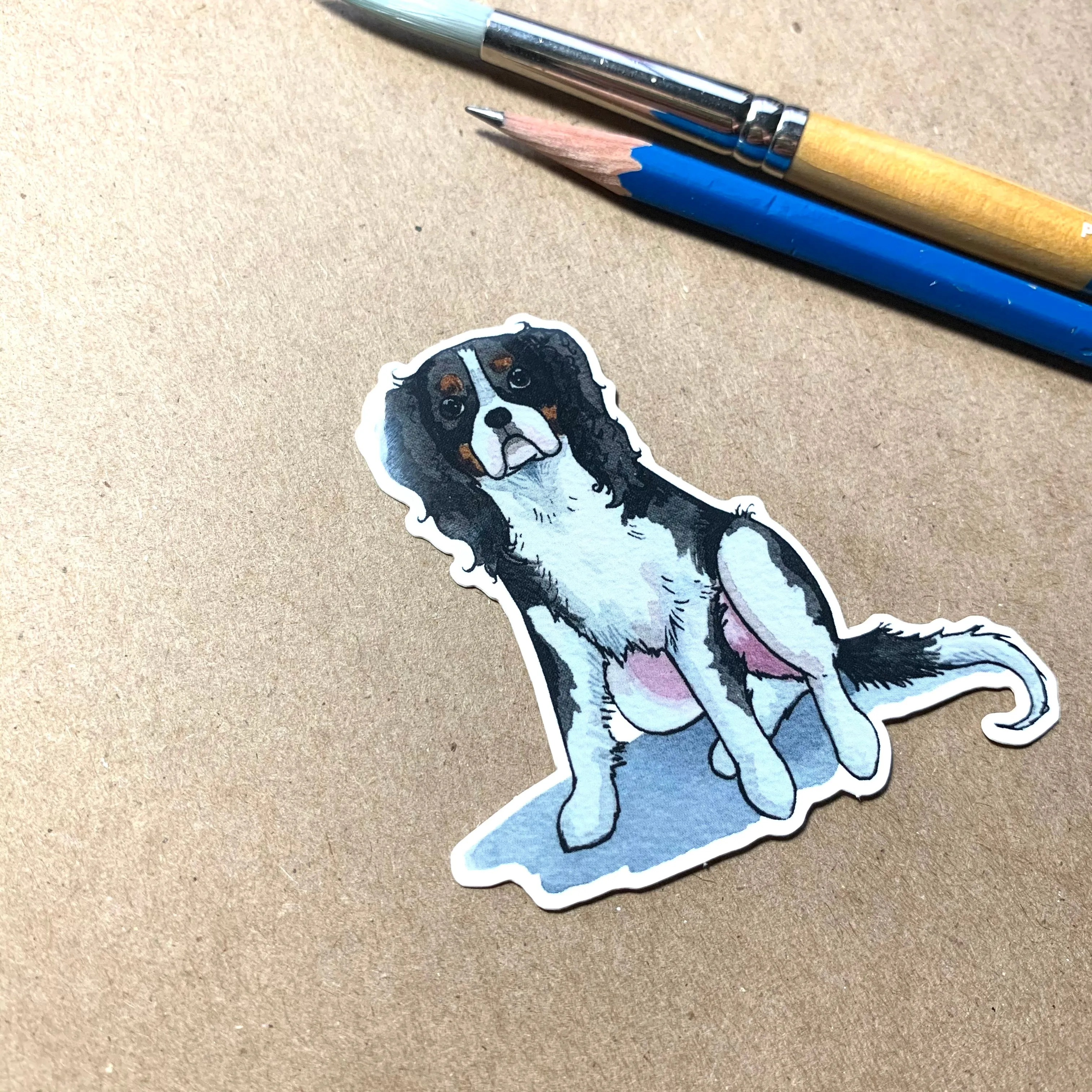 King Charles Spaniel Dog Vinyl Stickers, 3 inch, Doggos Sticker, FREE SHIPPING