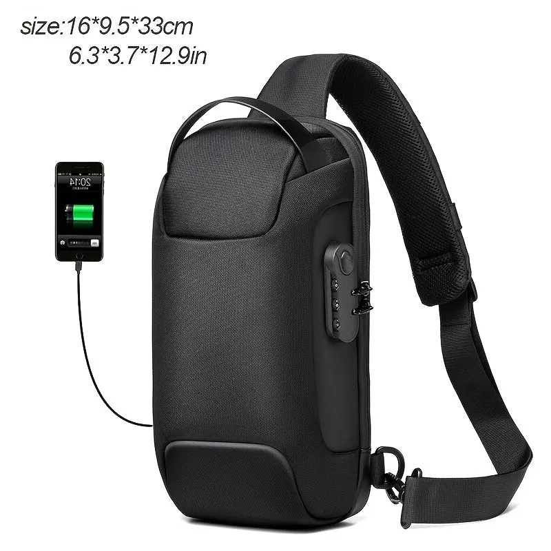 kkboxly  Waterproof Male Crossbody Anti-Theft Short Travel Messenger Chest Sling Fashion Shoulder Bag