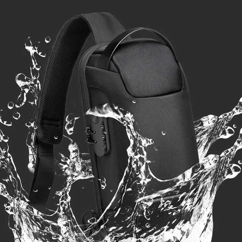 kkboxly  Waterproof Male Crossbody Anti-Theft Short Travel Messenger Chest Sling Fashion Shoulder Bag