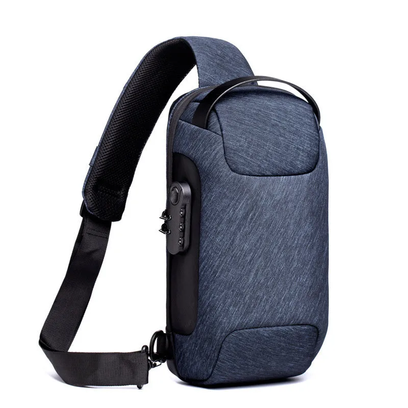 kkboxly  Waterproof Male Crossbody Anti-Theft Short Travel Messenger Chest Sling Fashion Shoulder Bag