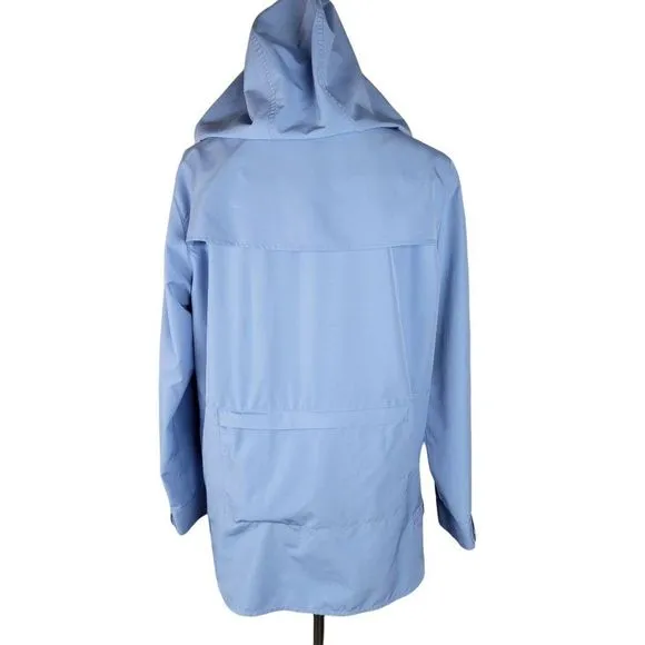 Lauren Ralph Lauren Blue Zip Front Pockets Vent Long Sleeves Garden Hood Jacket