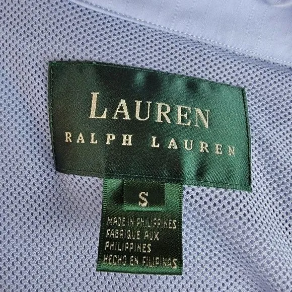 Lauren Ralph Lauren Blue Zip Front Pockets Vent Long Sleeves Garden Hood Jacket