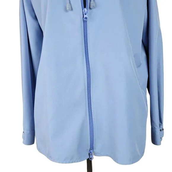 Lauren Ralph Lauren Blue Zip Front Pockets Vent Long Sleeves Garden Hood Jacket