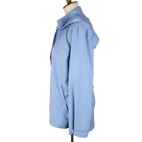 Lauren Ralph Lauren Blue Zip Front Pockets Vent Long Sleeves Garden Hood Jacket
