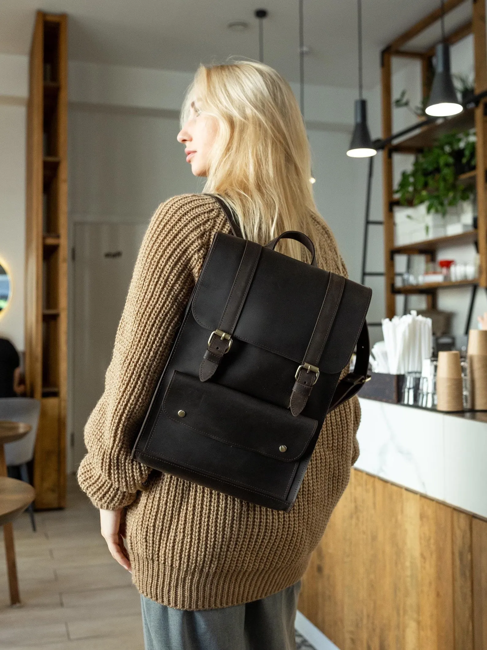 leather backpack, travel backpack for unisex