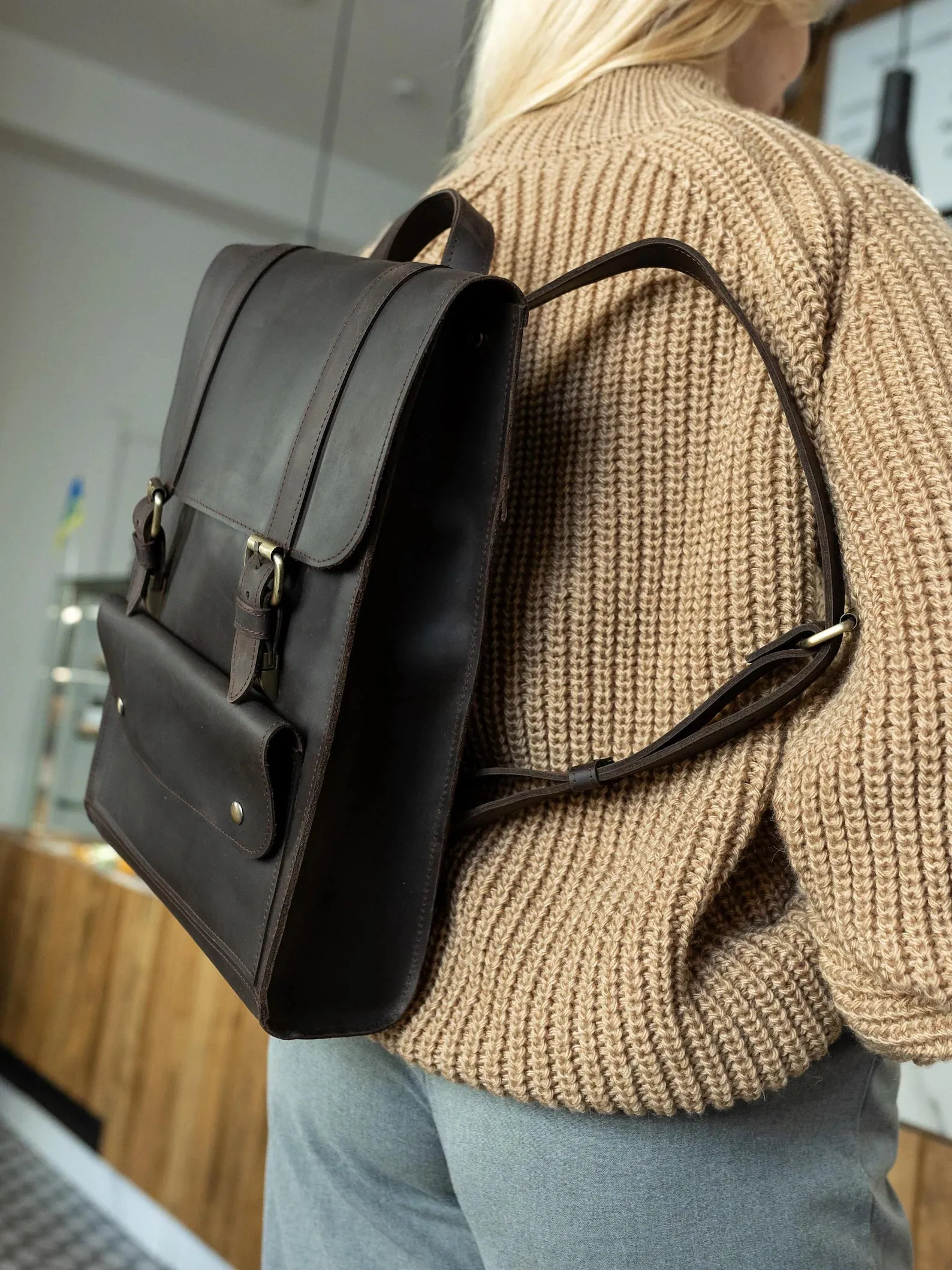 leather backpack, travel backpack for unisex