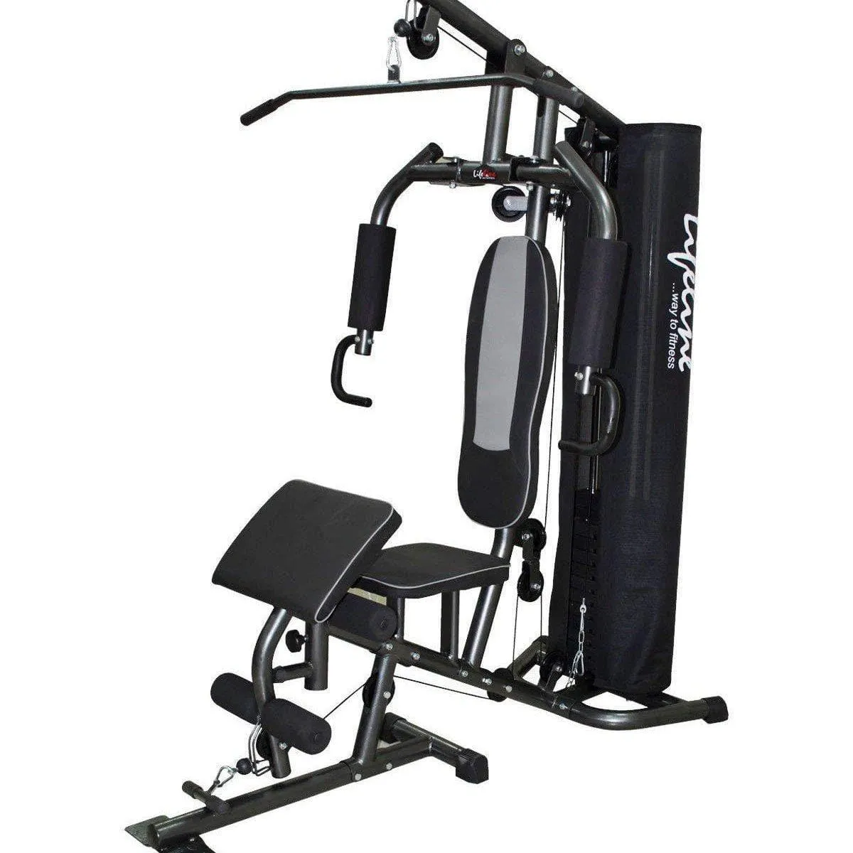 Lifeline Home Gym Equipment Deluxe 005 For Workout At Home Bundles With Resistance Band, Shaker Bottle and Fitness Curve Bench 5501A || Available on EMI