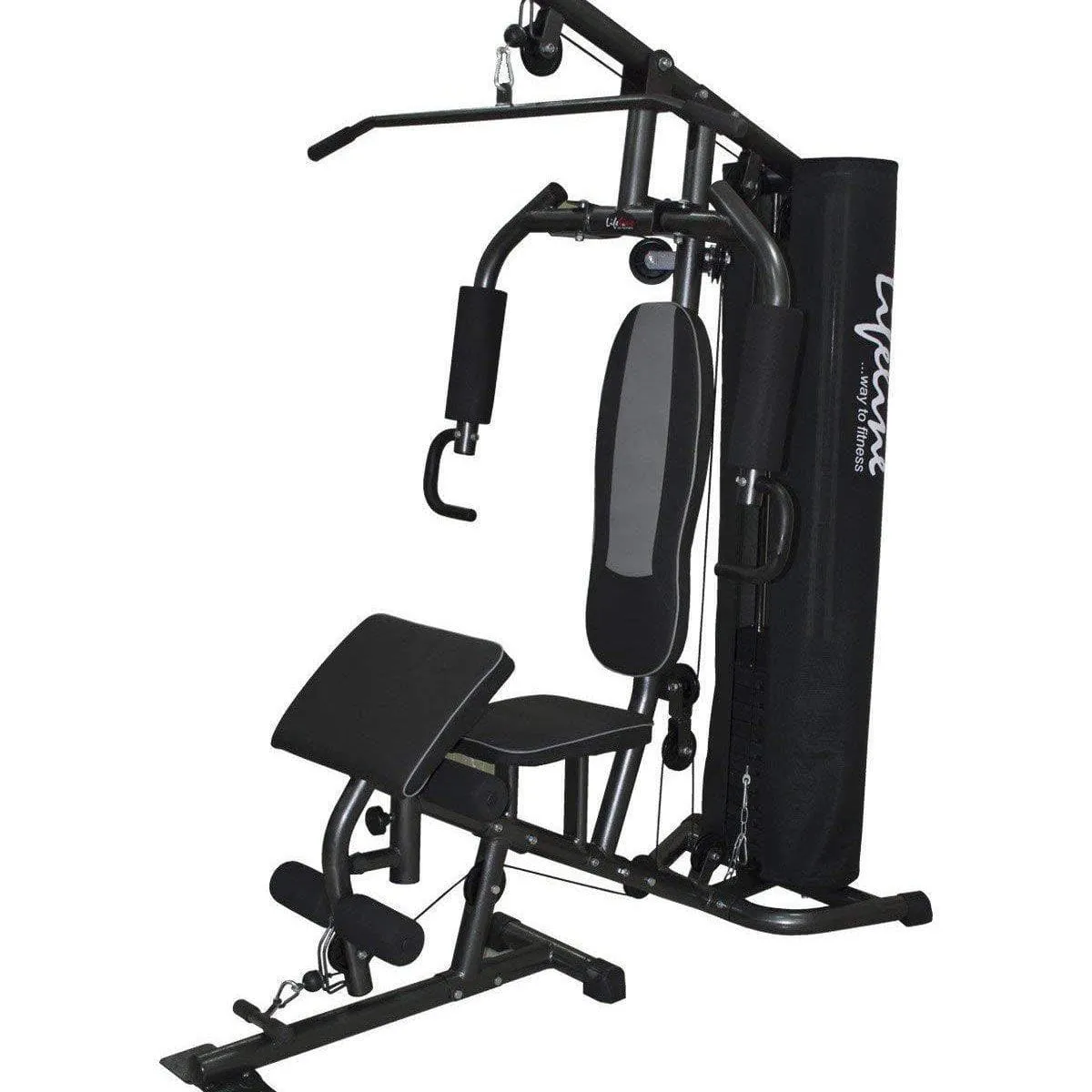 Lifeline Home Gym Equipment Deluxe 005 For Workout At Home Bundles With Resistance Band, Shaker Bottle and Fitness Curve Bench 5501A || Available on EMI