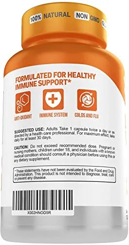 Liposomal Vitamina C Cápsulas de 1500 mg de apoyo inmunológico y sistema inmunológico para la salud, alta absorción de vitamina C y suplemento de colágeno - 120 cápsulas veganas sin OMG, fabricado en los Estados Unidos