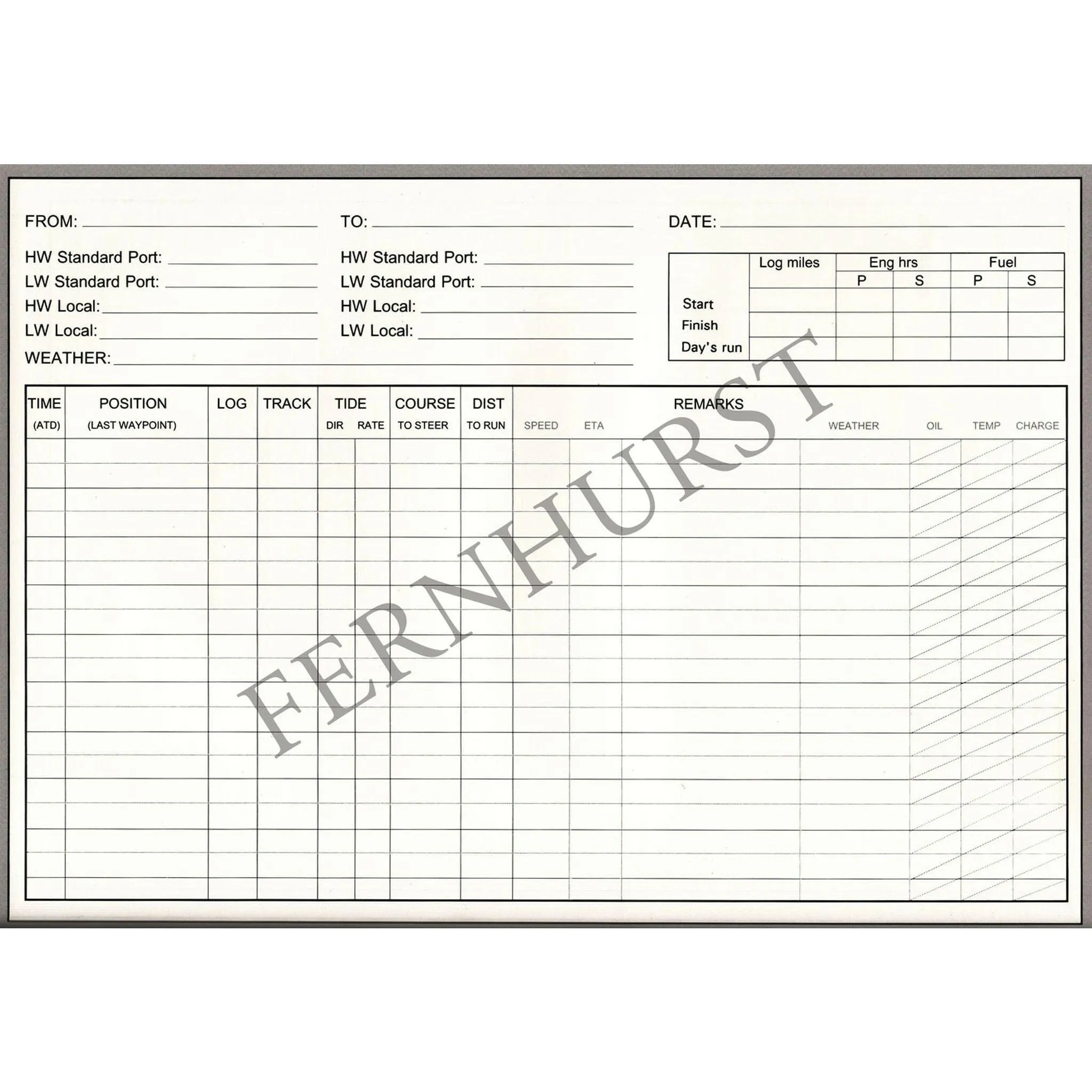 Logbook for Cruising Under Power