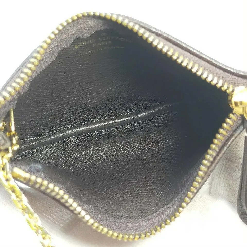 Louis Vuitton Brown Monogram Mini Lin Key Pouch Pochette Cles I863511