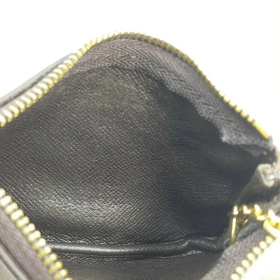 Louis Vuitton Brown Monogram Mini Lin Key Pouch Pochette Cles I863511