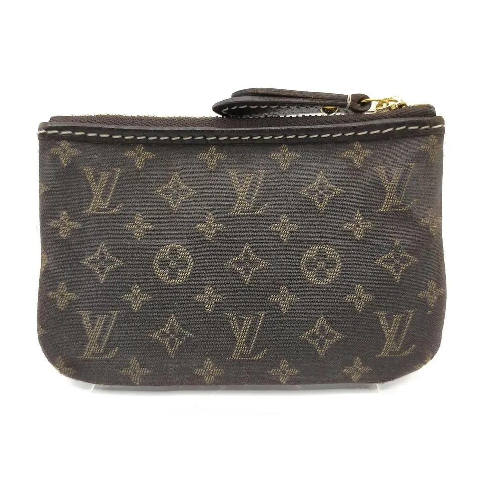 Louis Vuitton Brown Monogram Mini Lin Key Pouch Pochette Cles I863511