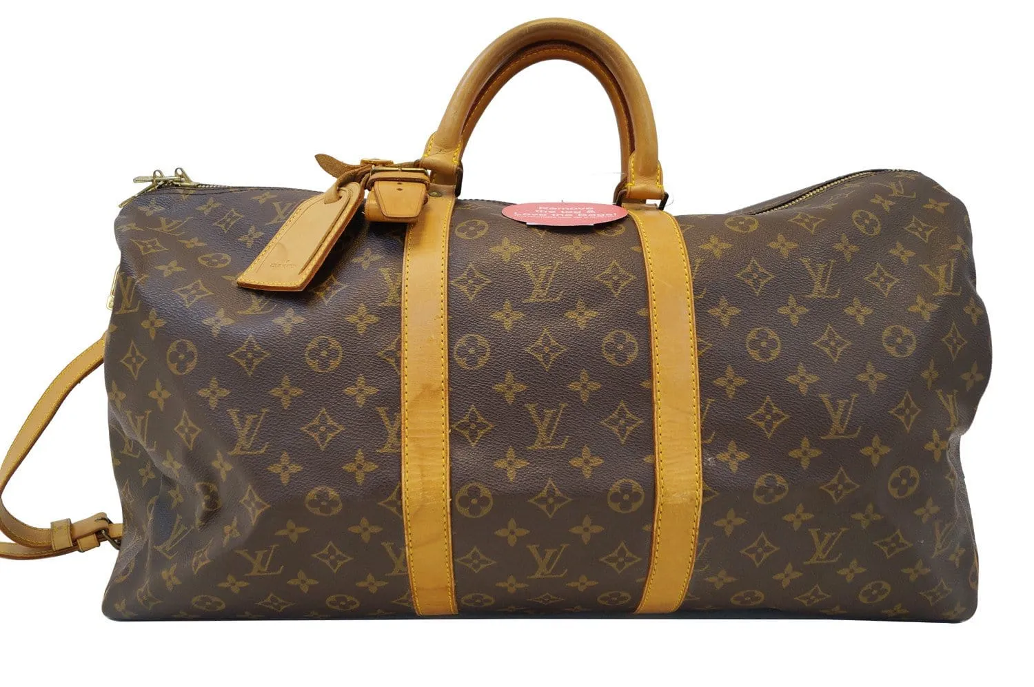 LOUIS VUITTON Monogram Keepall Bandouliere 55 Boston Bag