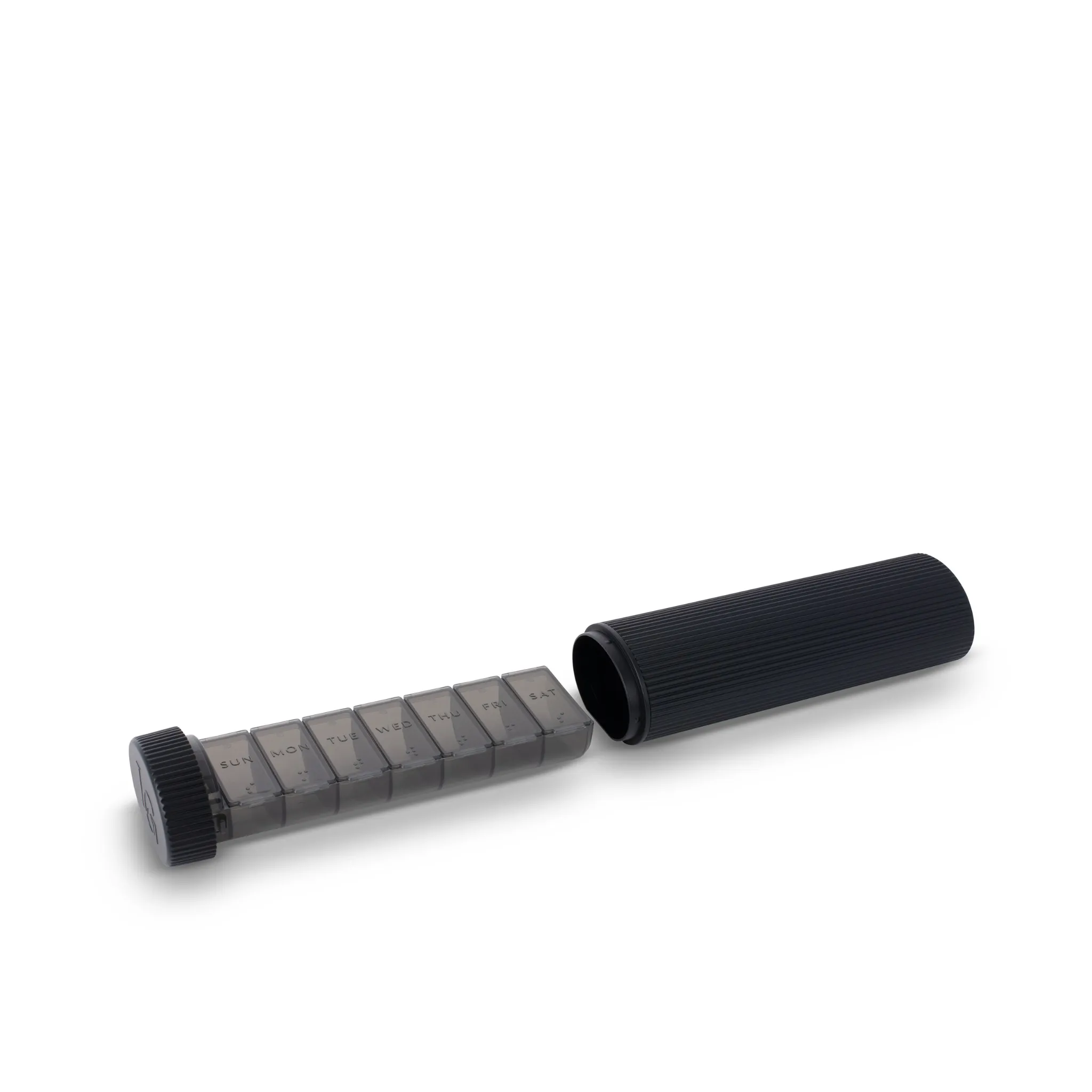 Lucia Gray Stylish Pill Box - Matt Black