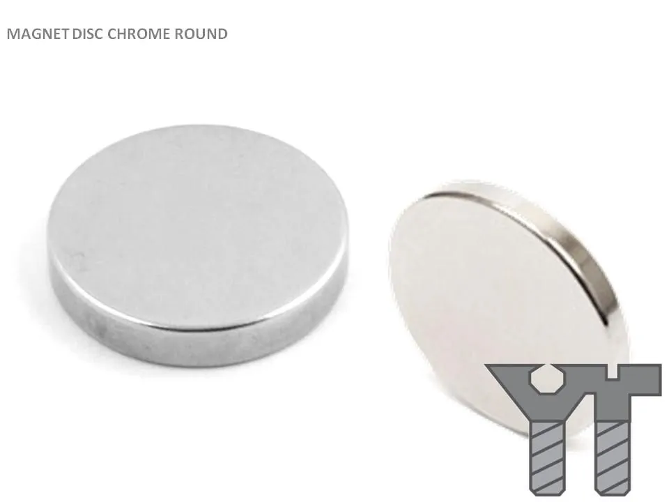 MAGNET DISC CHROME ROUND 19 X 4MM