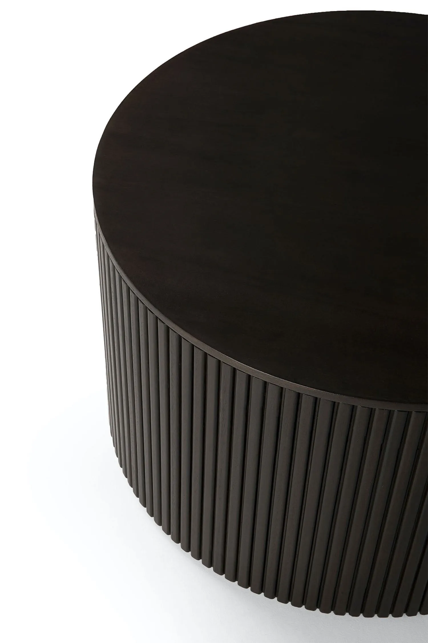 Mahogany Roller Max Dark Brown Round Side Table - Varnished