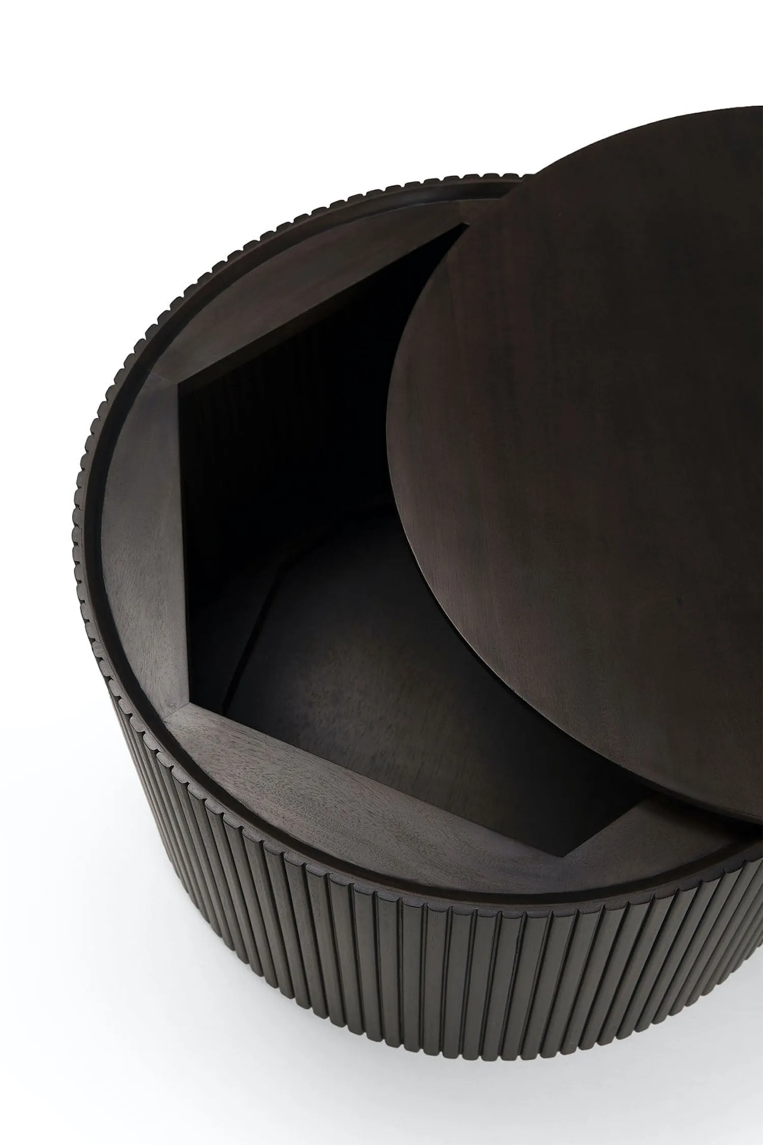 Mahogany Roller Max Dark Brown Round Side Table - Varnished