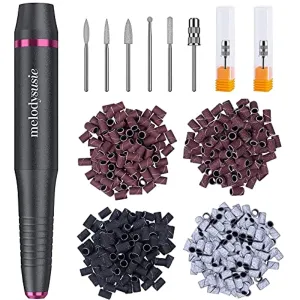MelodySusie Electric Nail Drill USB Type, Portable Electric Nail Drill for Acrylic Gel Nails, Professional Efile Manicure Pedicure Polishing Shape Tools for Home Salon Use with 400Pcs Sanding Bands