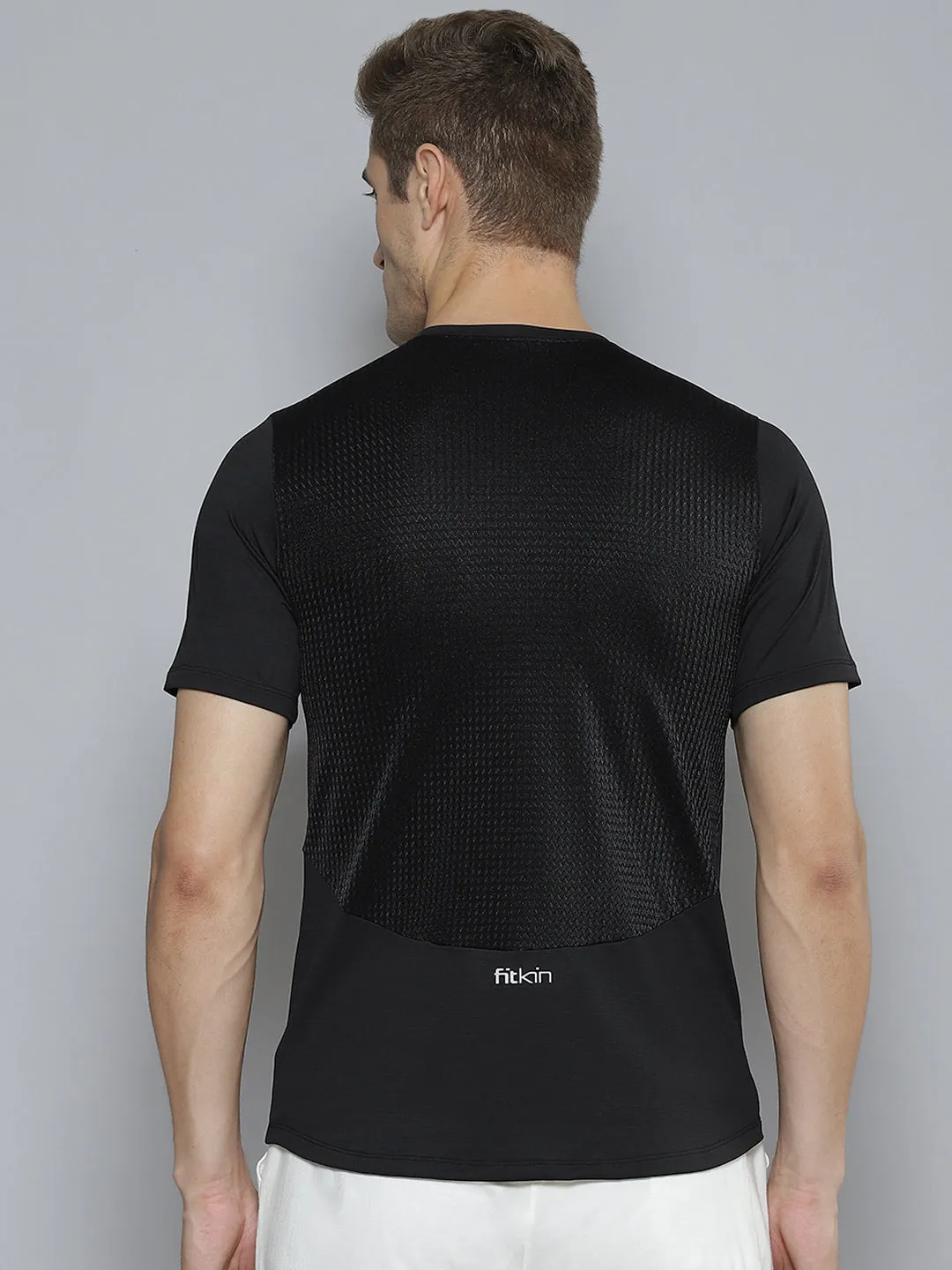 Men Black Anti Odour Gym T-shirt