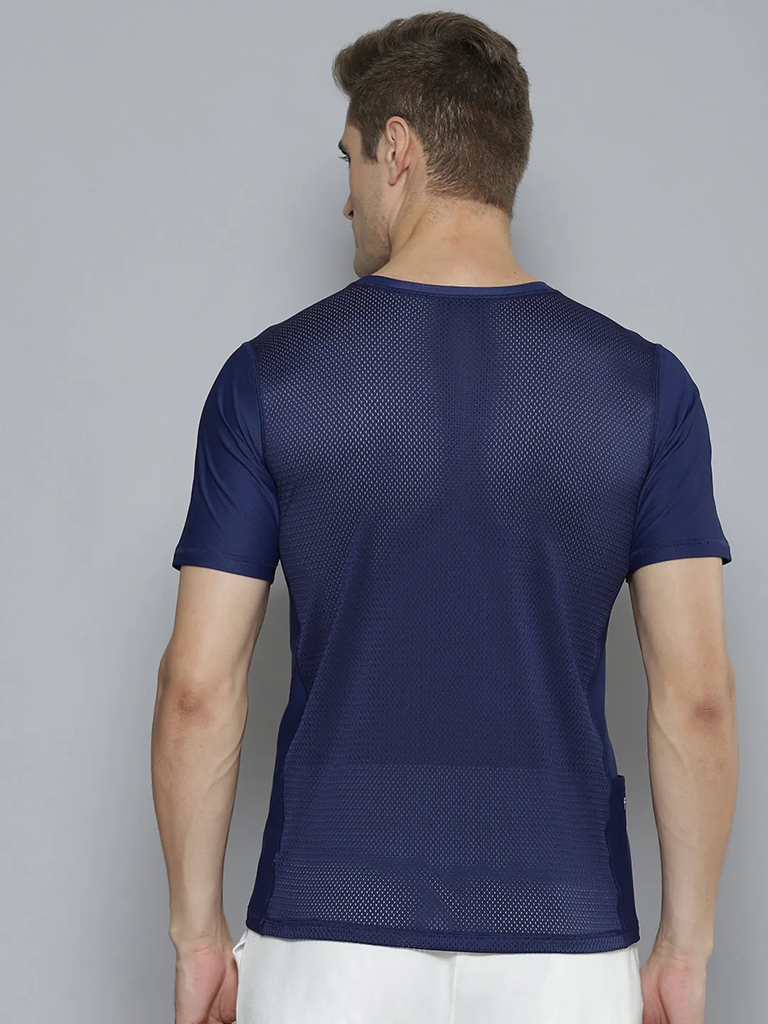 Men Blue Anti Odour Gym T-shirt