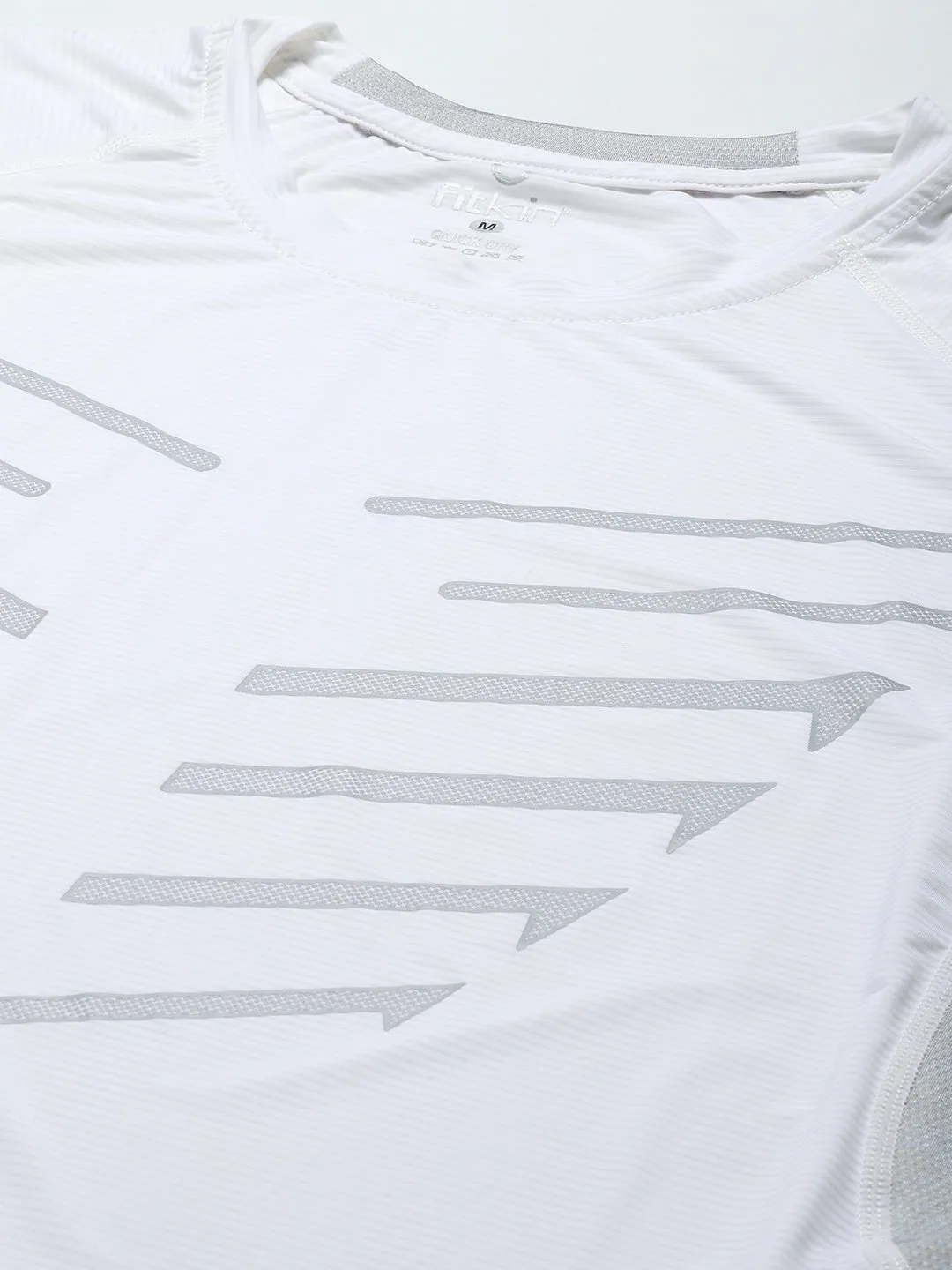 Men White & Grey Anti Odour Gym T-shirt