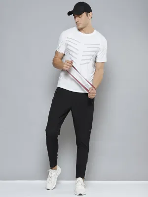 Men White & Grey Anti Odour Gym T-shirt