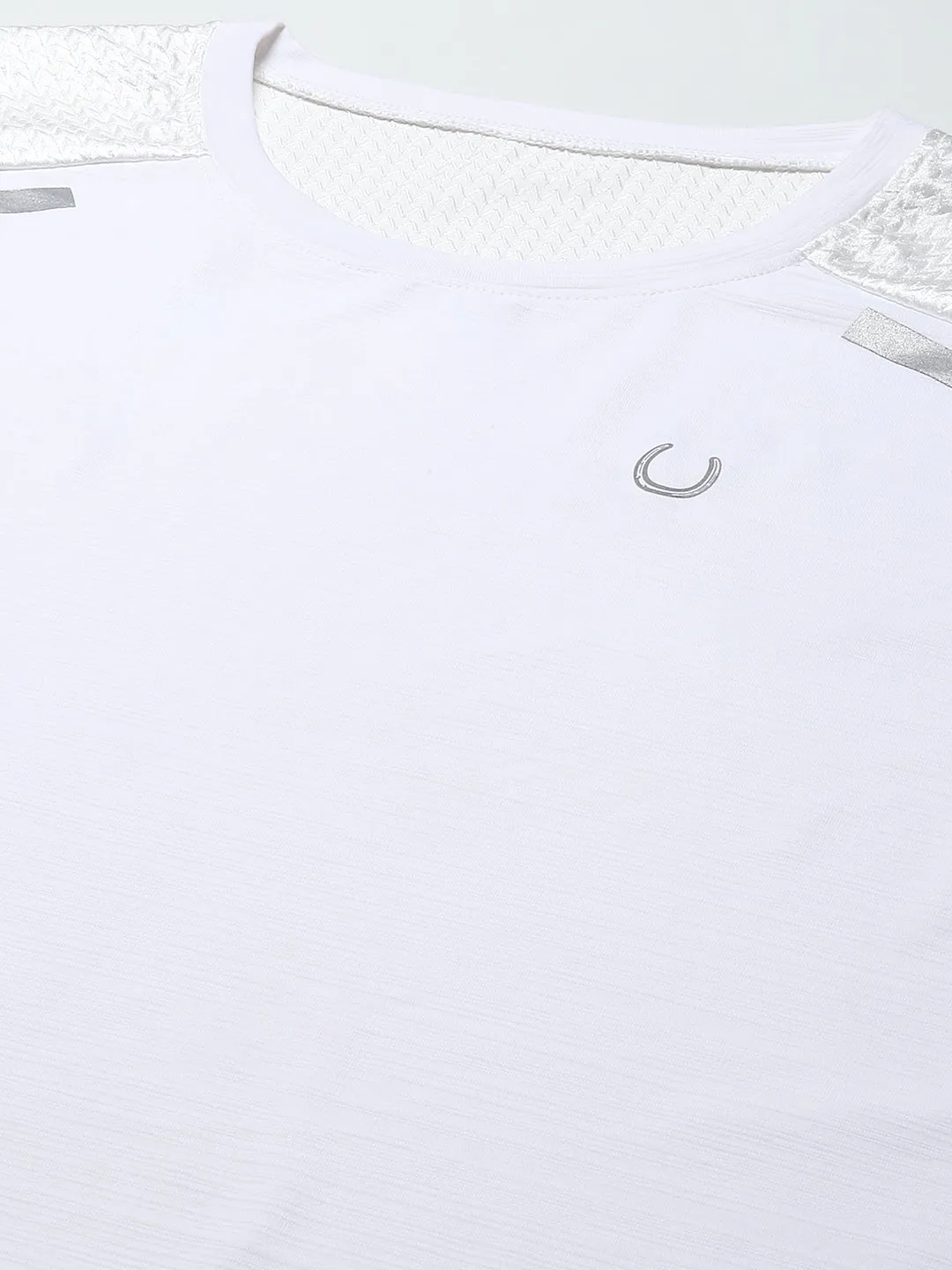 Men White & Grey Anti Odour Gym T-shirt