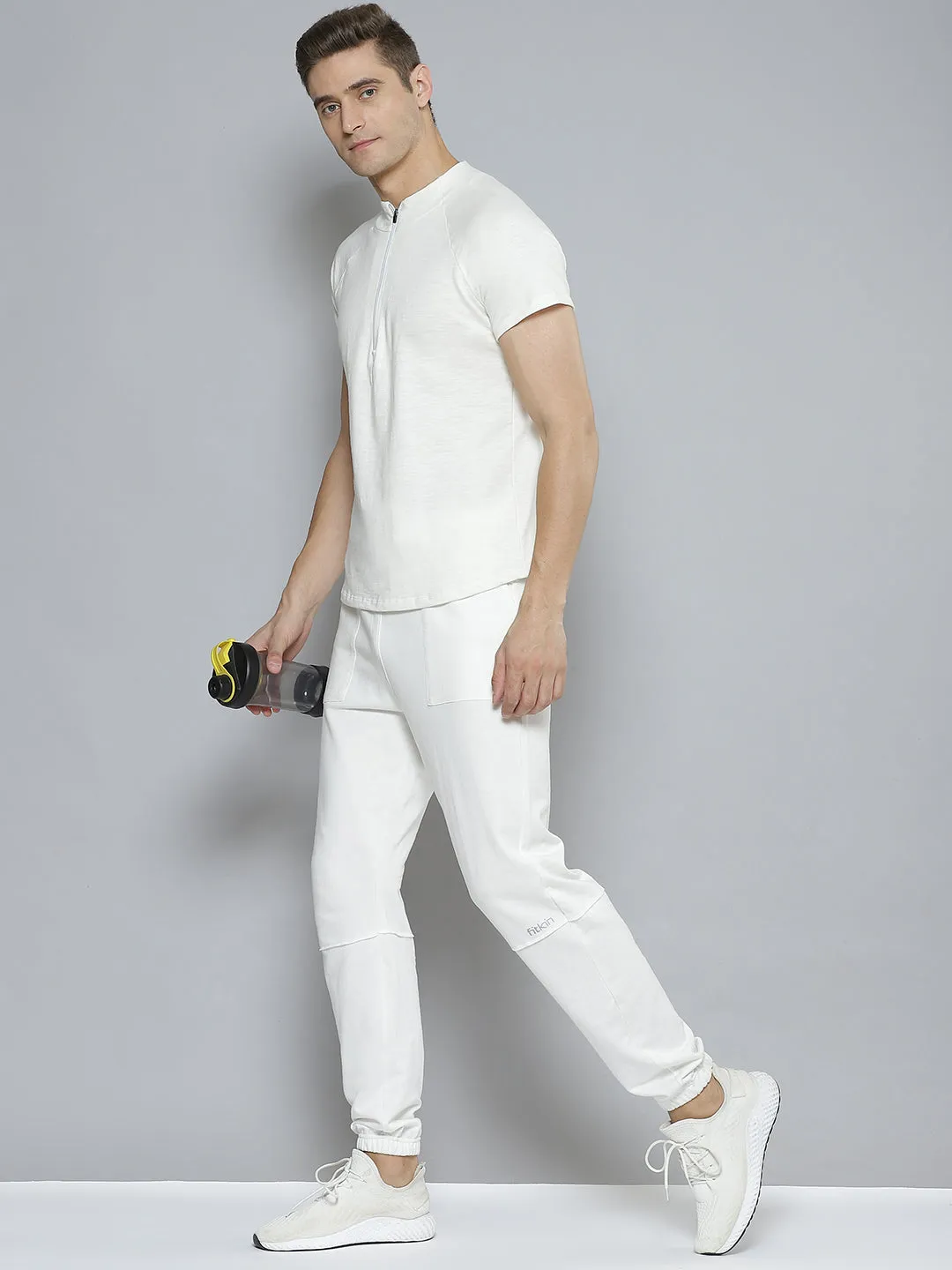 Men White Organic Cotton Anti Odour Gym T-shirt