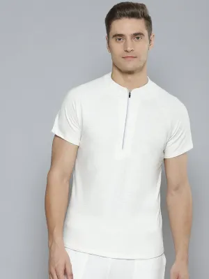 Men White Organic Cotton Anti Odour Gym T-shirt