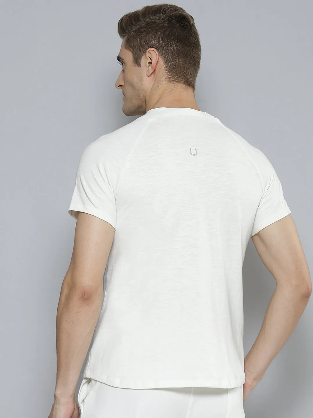 Men White Organic Cotton Anti Odour Gym T-shirt