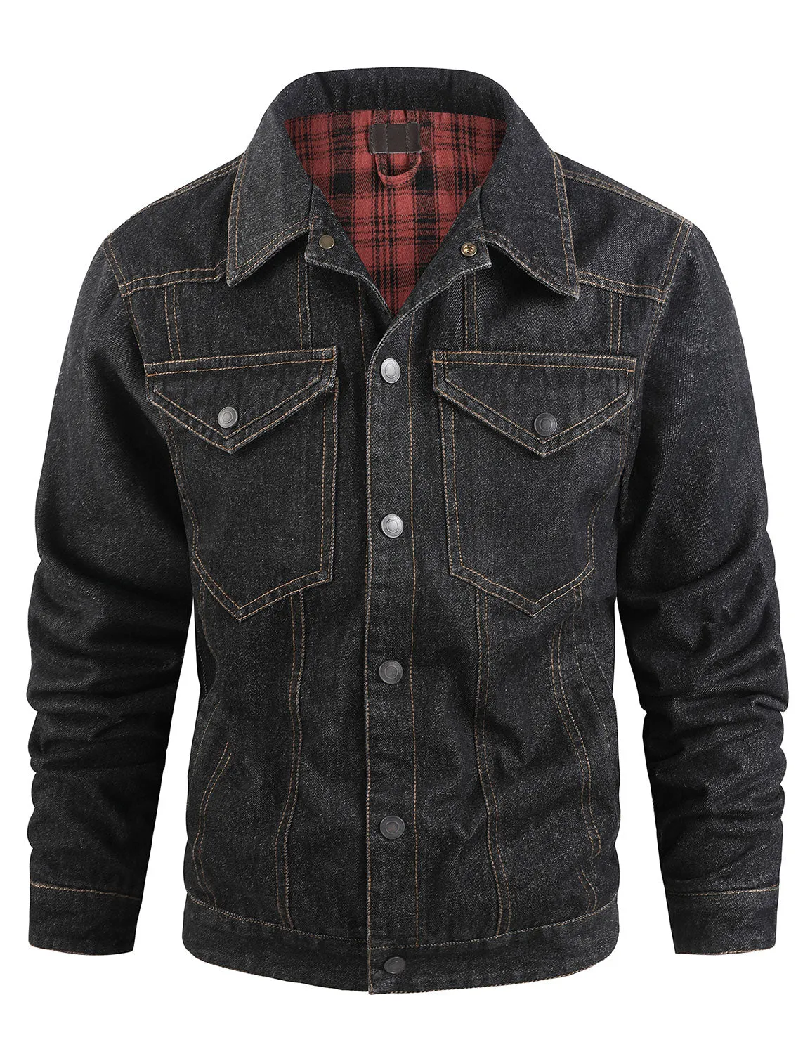 Men's Denim Long Sleeve Western Cardigan Fall Winter Jacket Coat
