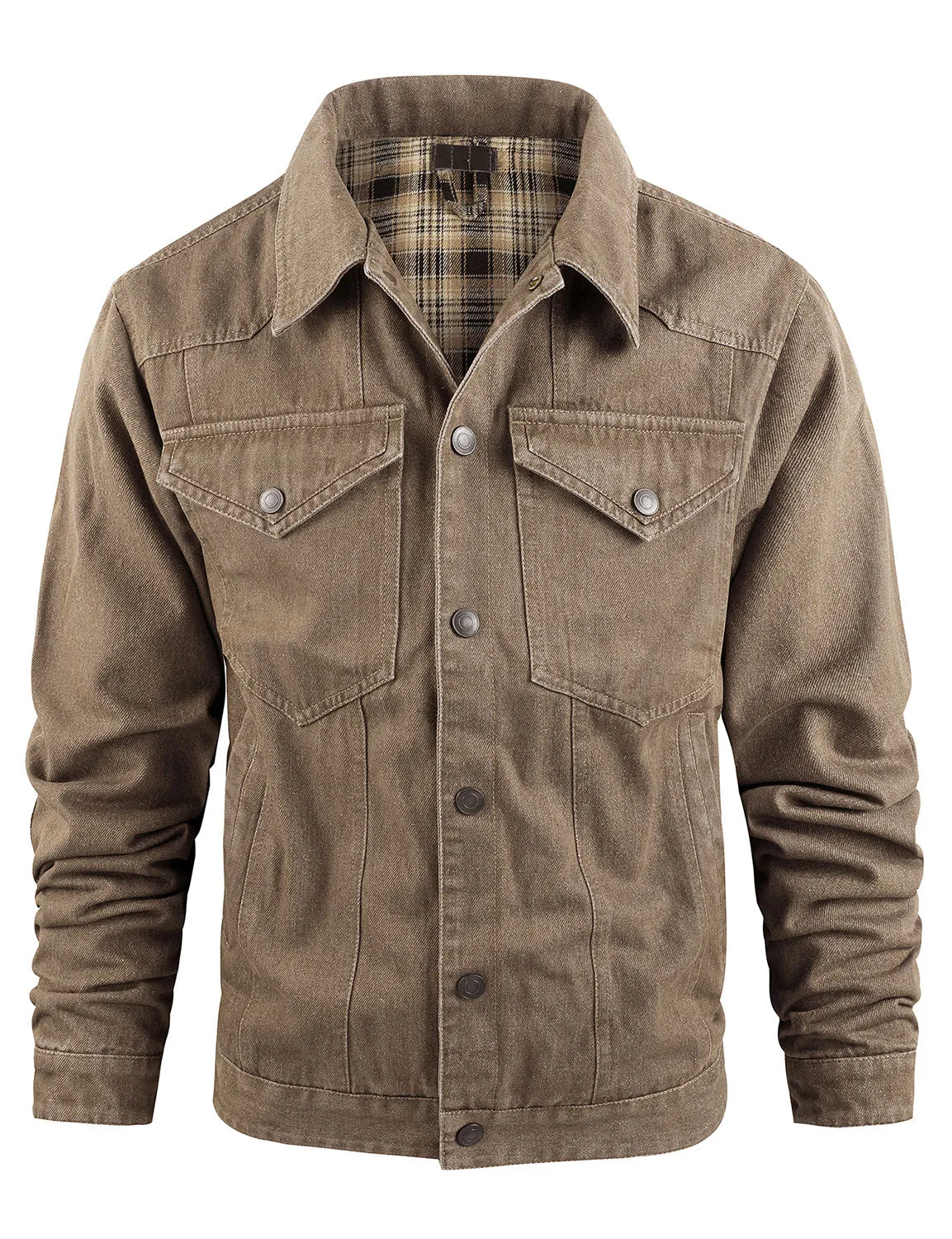 Men's Denim Long Sleeve Western Cardigan Fall Winter Jacket Coat