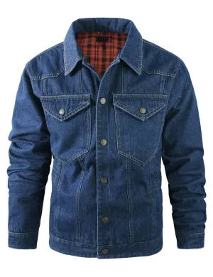 Men's Denim Long Sleeve Western Cardigan Fall Winter Jacket Coat