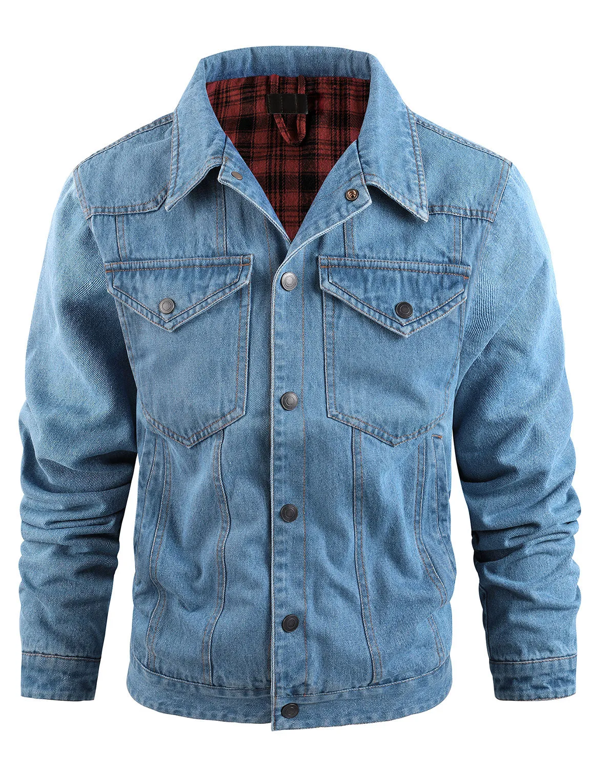 Men's Denim Long Sleeve Western Cardigan Fall Winter Jacket Coat