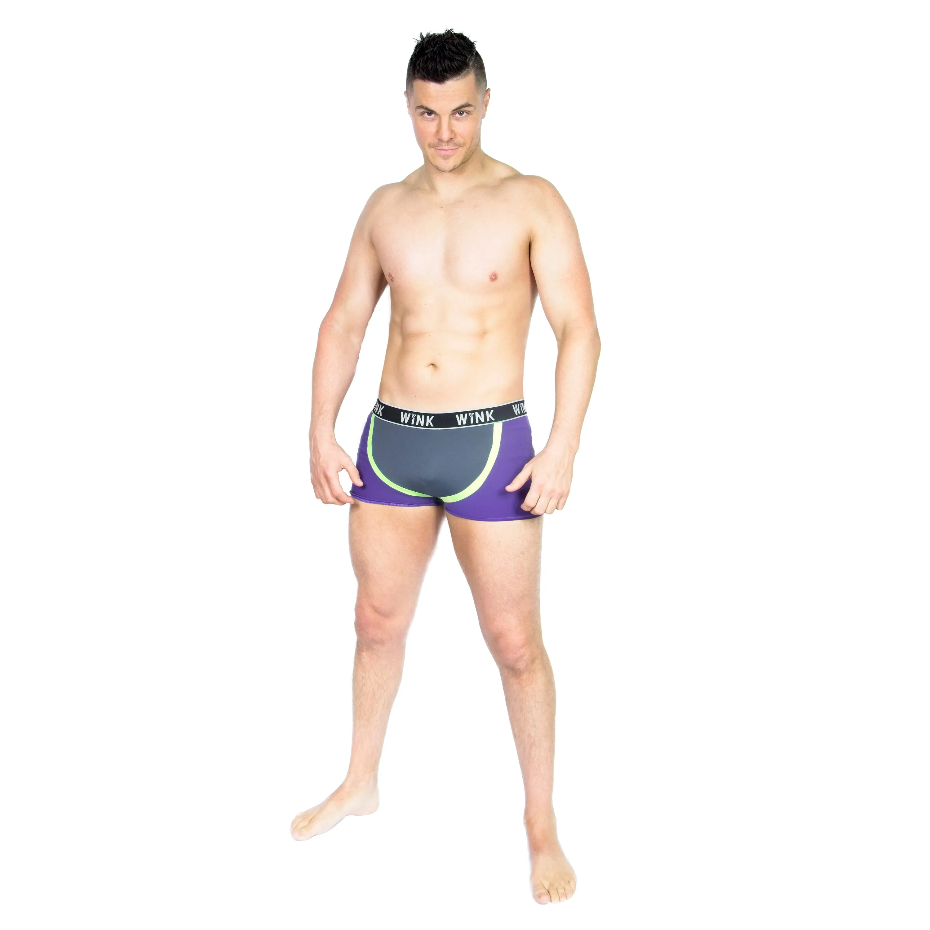 Men's Thor Shorts - Purple / Charcoal / Apple Green
