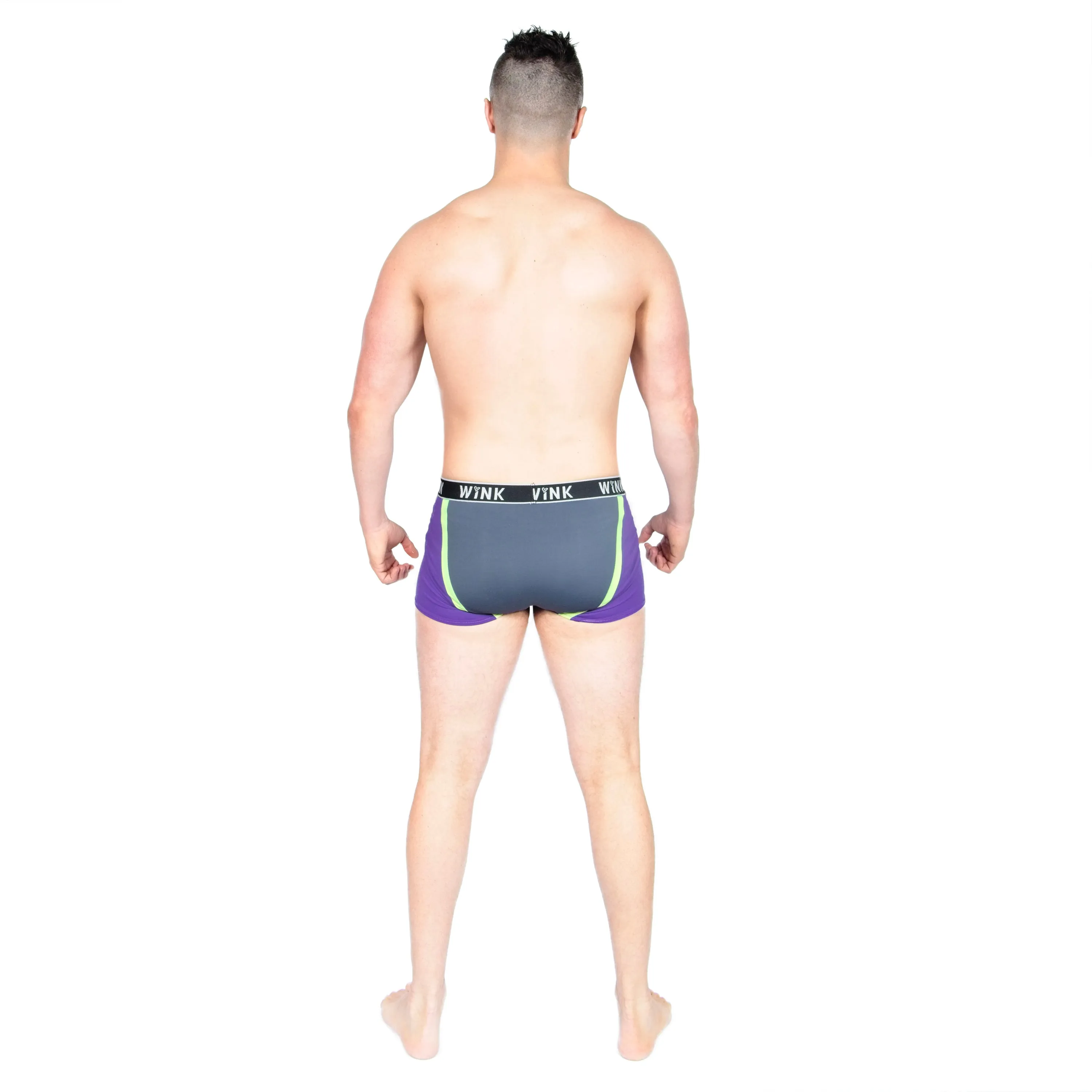 Men's Thor Shorts - Purple / Charcoal / Apple Green