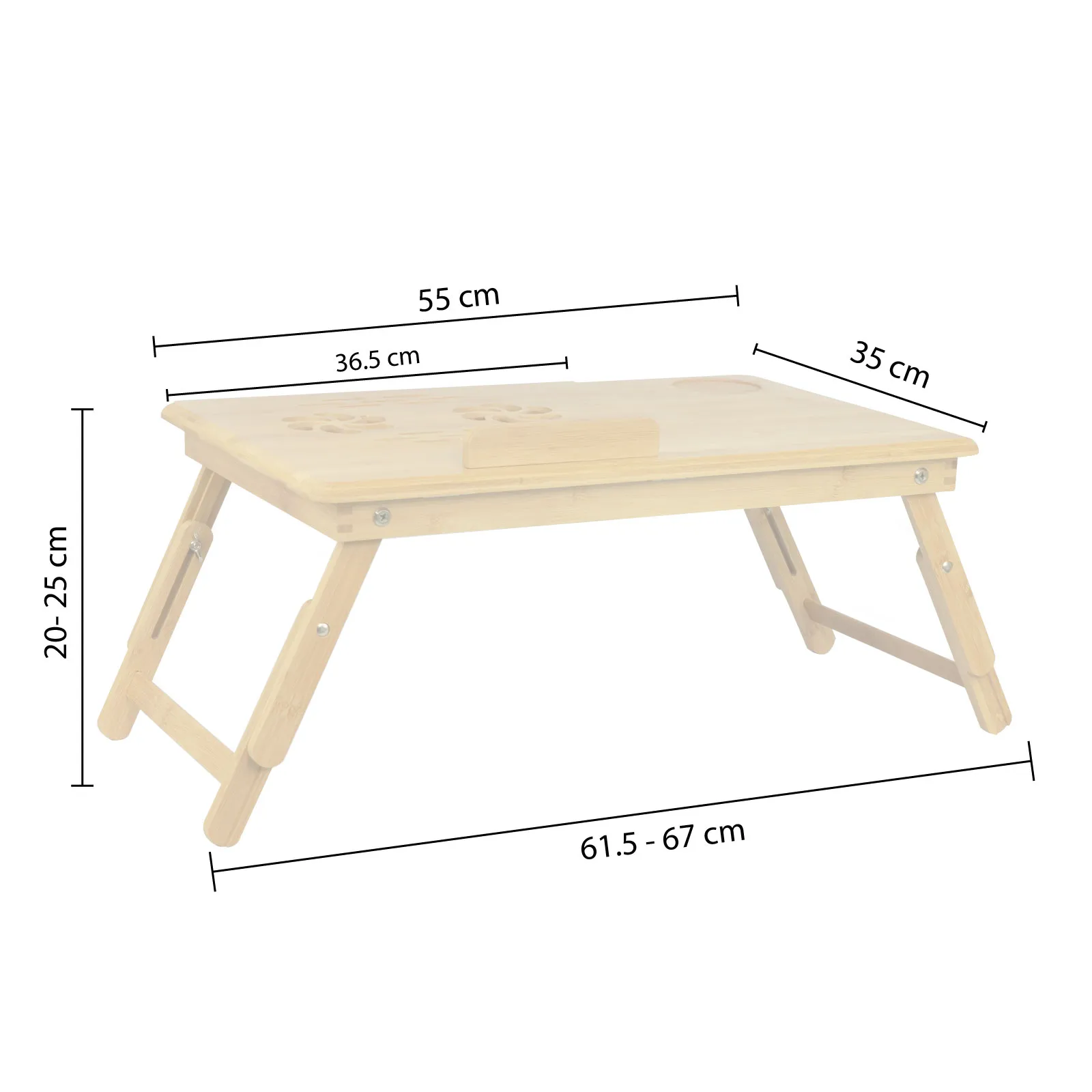 Mesa Desayunadora De Servicio Para Laptop Plegable De Bamboo