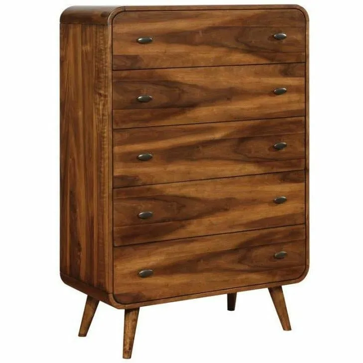 Mid-Century Modern 5-Drawer Chest in Walnut