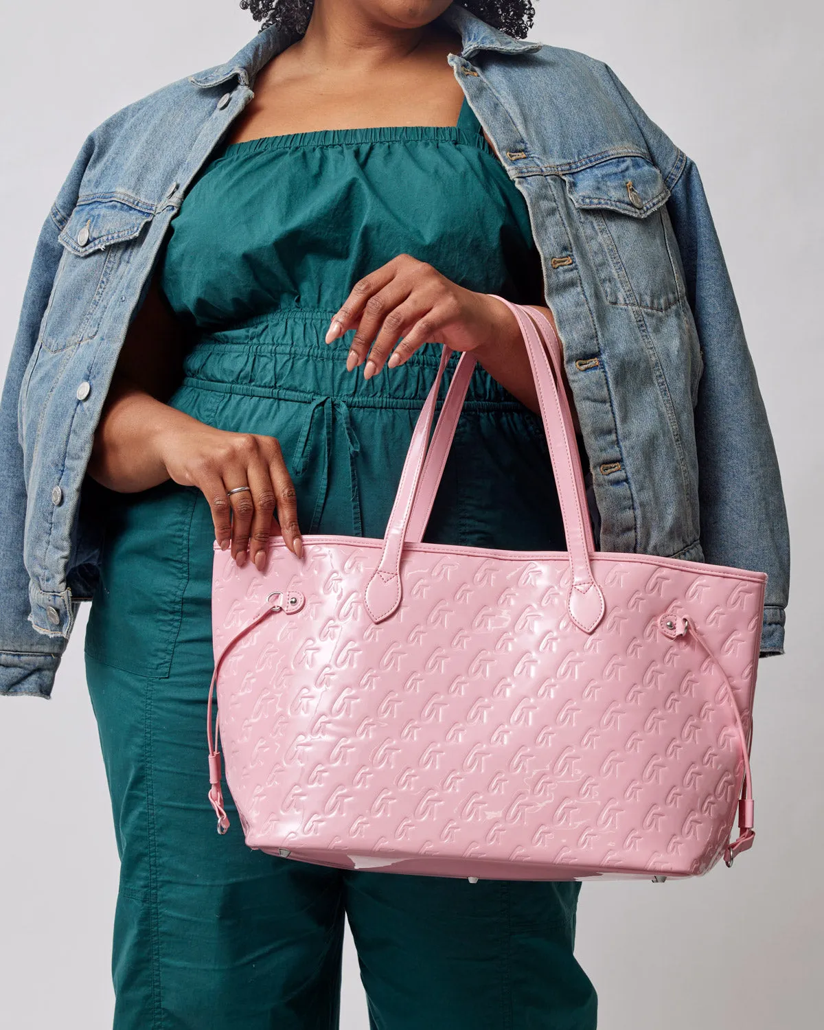 MONOGRAM GLAM TOTE - MIRROR PINK