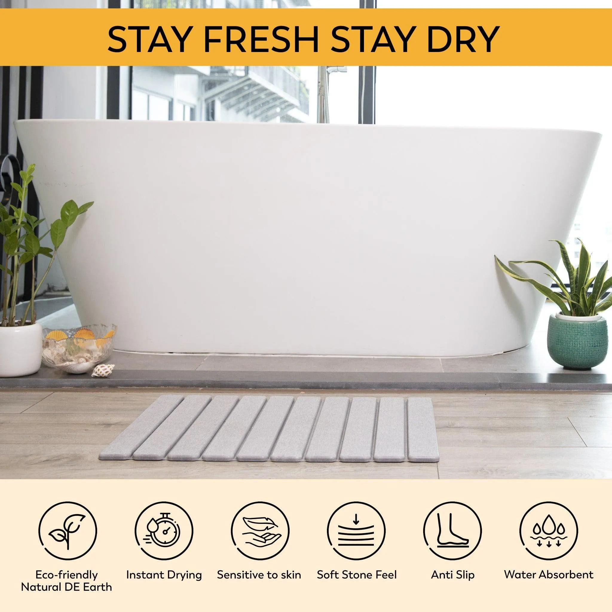 MophonicHome™ Stone Bath Mat