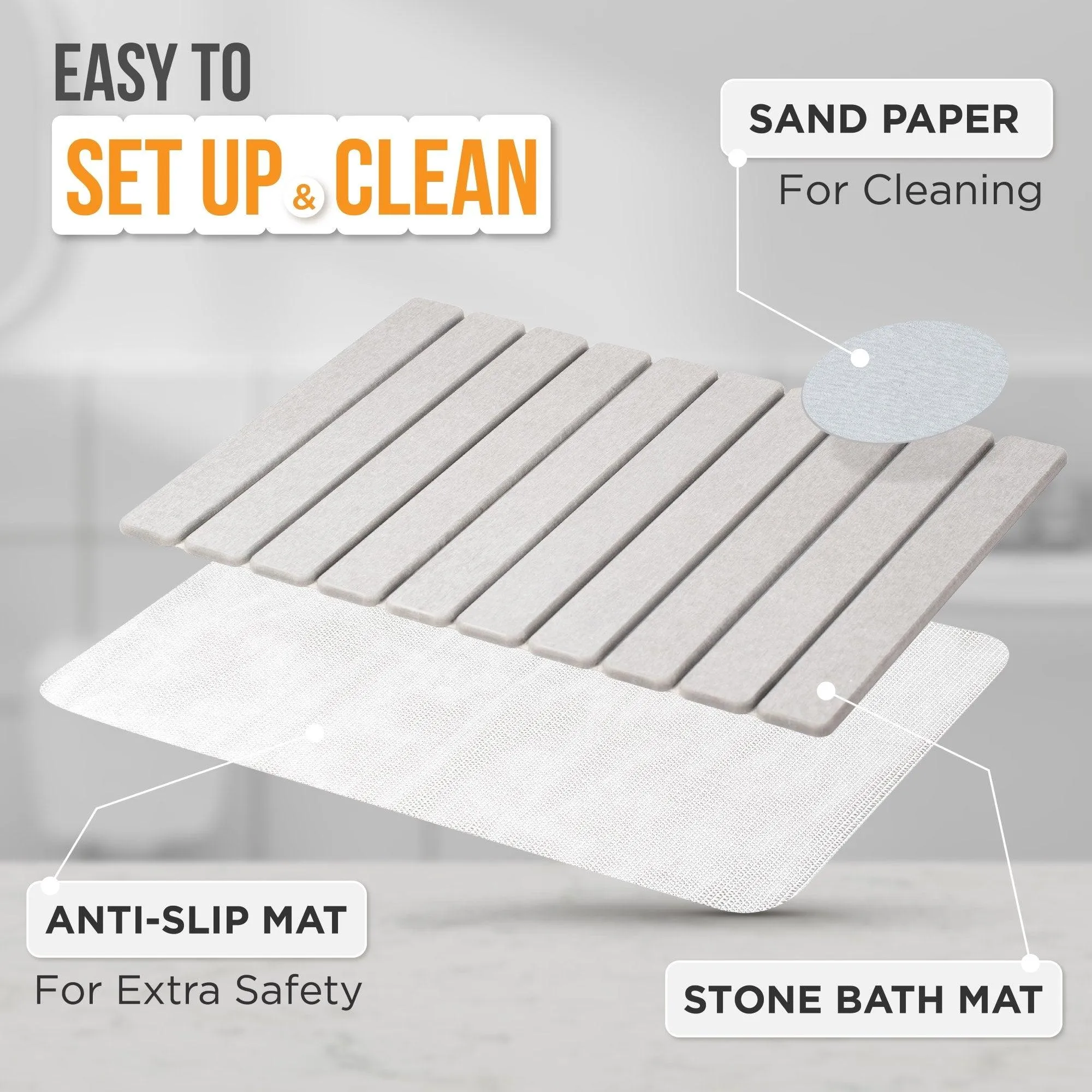 MophonicHome™ Stone Bath Mat