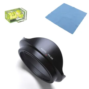 Movo Photo EW-83E Lens Hood for Canon EF 16-35mm f/2.8L USM, 17-40mm f/4L & EF-S 10-22mm f/3.5-4.5 Lenses with 2X Spirit Level & Microfiber Lens Cloth
