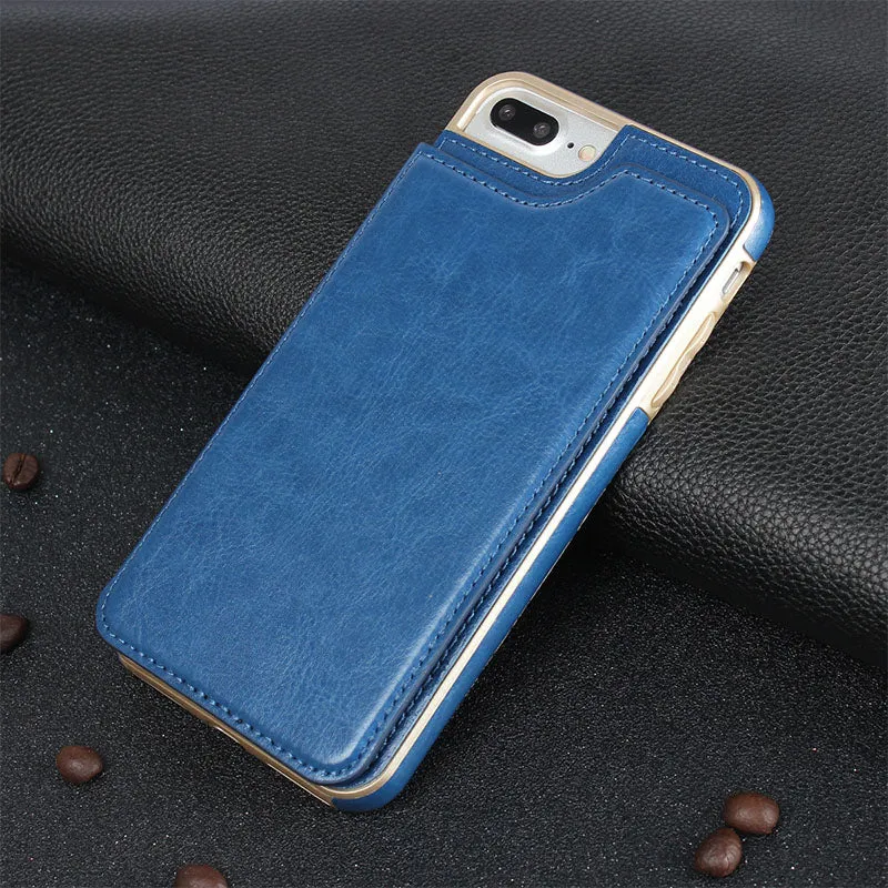 Multifunction Magnetic Leather Wallet Case Card Slot Shockproof Full Protection Cover for iPhone X 7/8 7/8 Plus redEH1R