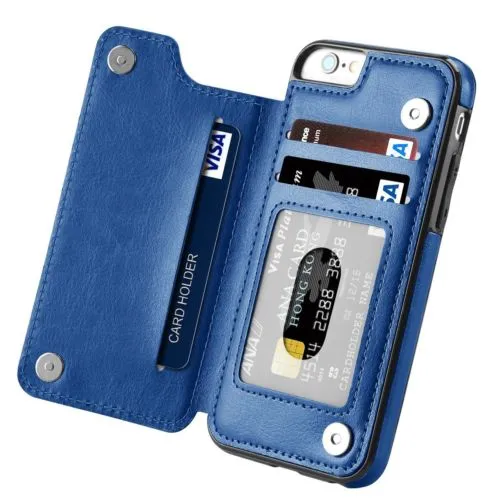 Multifunction Magnetic Leather Wallet Case Card Slot Shockproof Full Protection Cover for iPhone X 7/8 7/8 Plus redEH1R